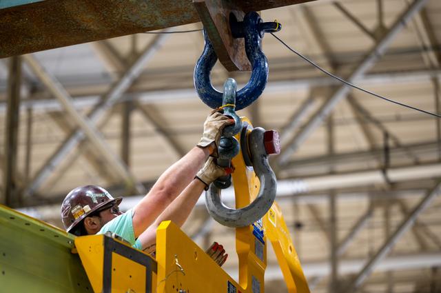 NASA image: Forward Skirt for Artemis III SLS Core Stage Moves for Next Phase of Production